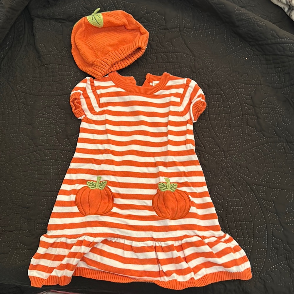 Gymboree pumpkin hat and dress